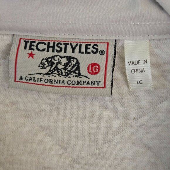 Techstyles Quilted Snap Front Shacket Pockets Size L - Picture 6 of 7